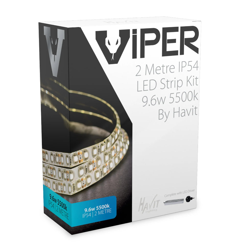 VIPER 9.6w 2m LED Strip kit 55k IP54